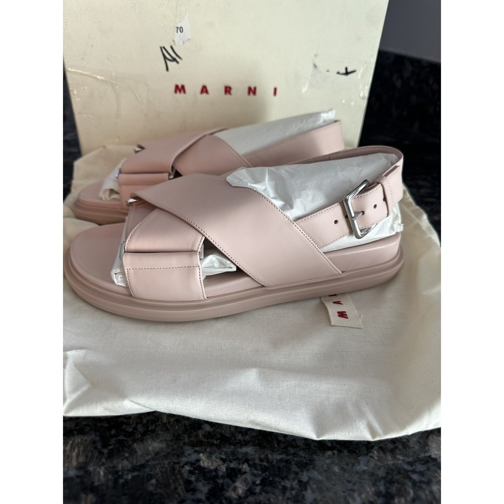 MARNI Criss Cross Sandals shoes FBMS005201 leather Pink Women size 36 Us 6 - Picture 4 of 16